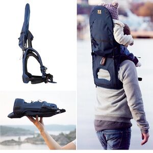 MiniMeis | Lightweight Foldable Child Shoulder Carrier |  6m to 4yrs old | Navy
